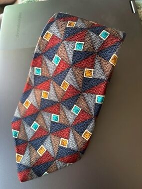 Countess Mara Silk Geometric Multicolor Tie